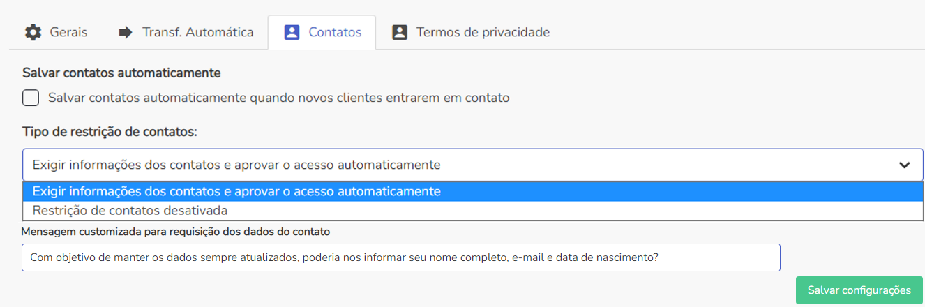 Configurações