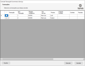 Transação Ecommerce Serviço