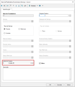 Limite de Compra Ecommerce Serviço