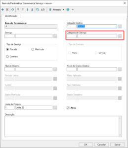 Categoria Ecommerce Serviço